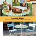 thumbnail image 6 of Elastic Fitted Round Tablecloth, Green Polka Dots Waterproof Stretch Table Cover for 55"-60" Tables, Watercolor Abstract Art Washable Outdoor Tablecloths for Patio, Picnic, Camping, 6 of 9