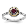 thumbnail image 3 of Auriga Fine Jewelry 925 Sterling Silver with 14K Rhodolite Garnet Ring for Women Size 6, 3 of 6
