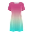 thumbnail image 4 of BLVB Womens Loose T Shirt Dress Casual Crewneck Short Sleeve Tunic Dress Flowy Color Block Summer Dresses, 4 of 5
