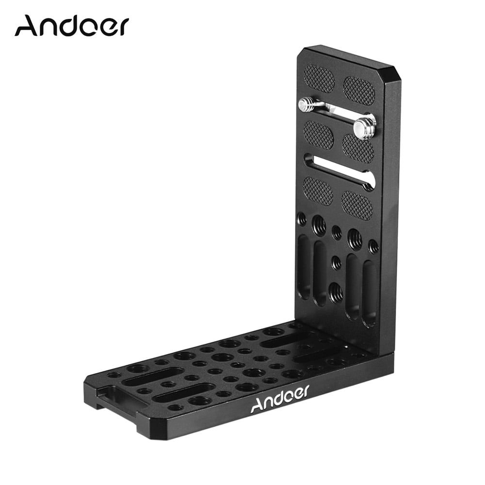 Andoer Universal Camera LShape Bracket Plate Holder 1/4 & 3/8 Inch