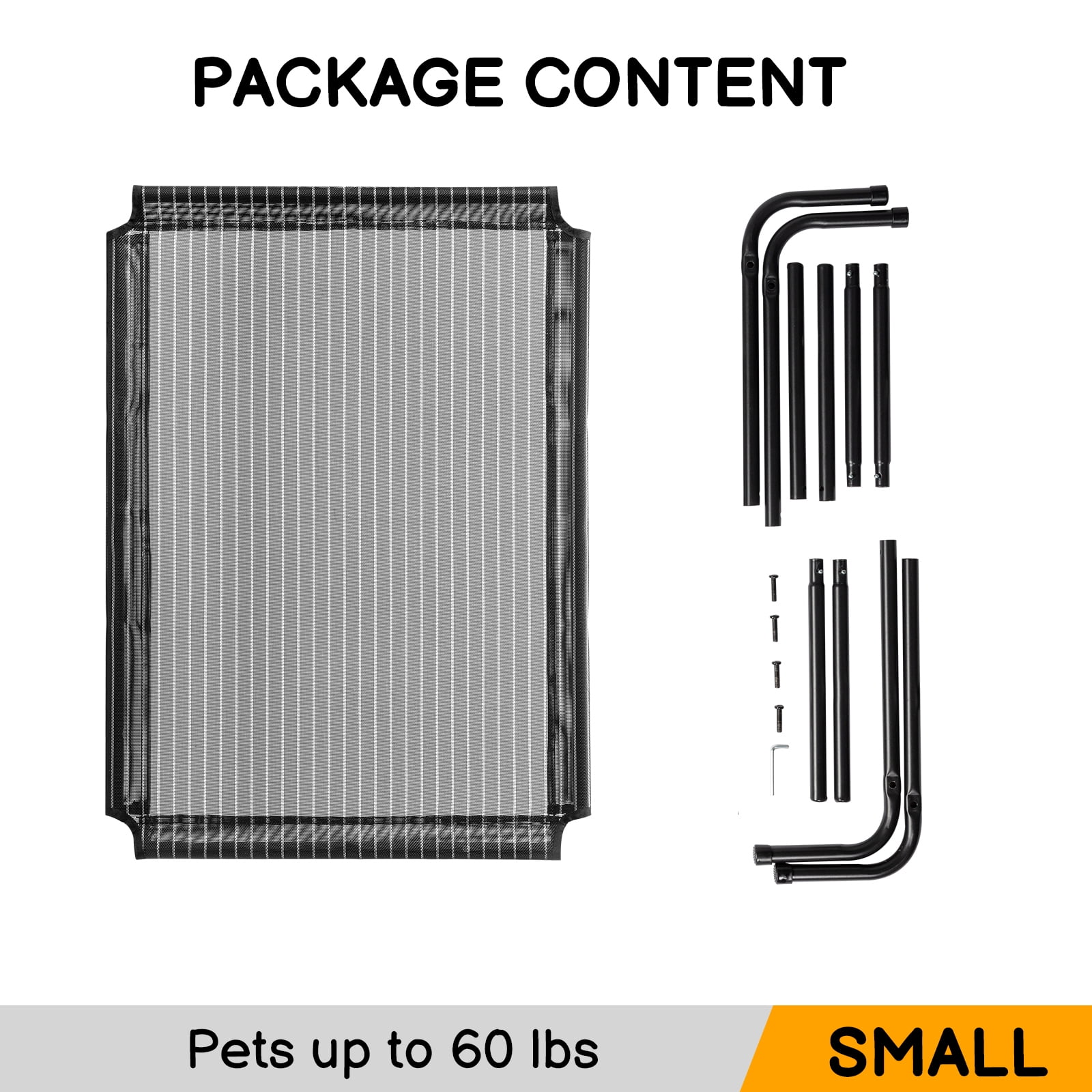 Ktaxon 43"D x 26"W  Raised Outdoor Dog Bed Easy to Assemble, Lifted Pet Bed with Durable Breathable Teslin Mesh, Dog Hammock Bed