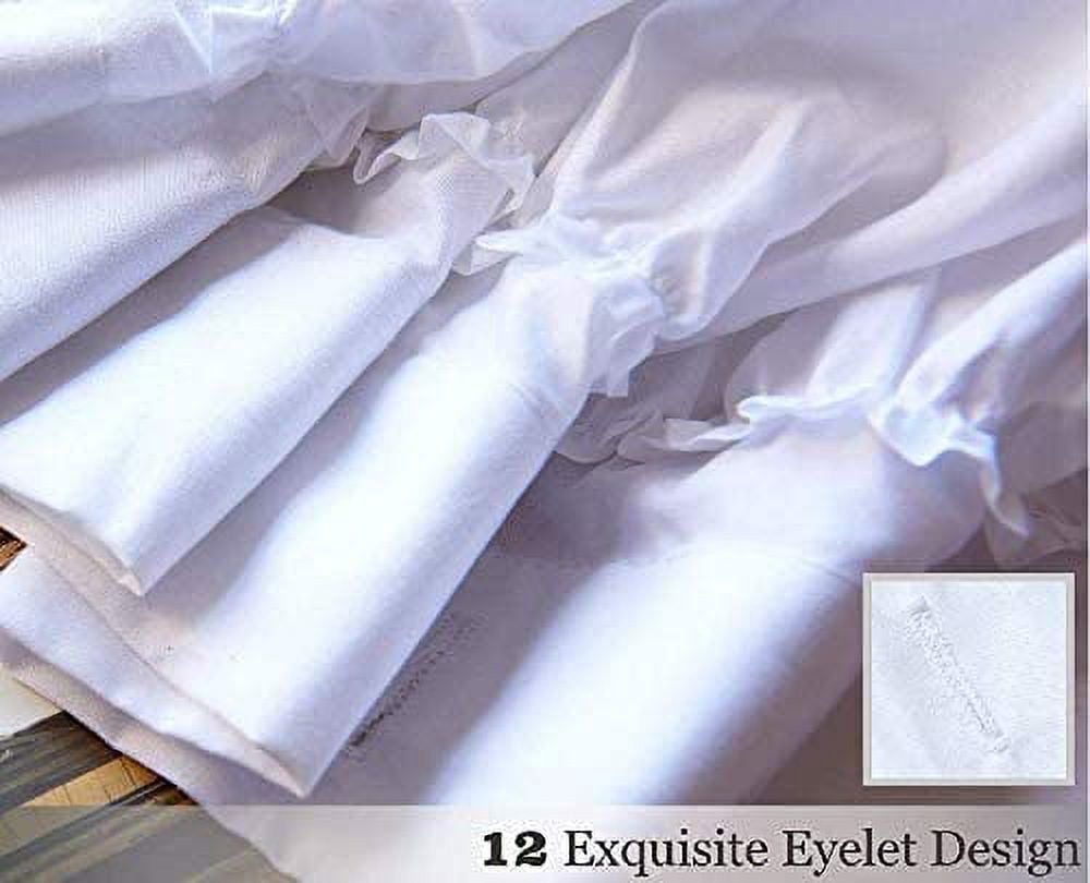 Ruffled Black Fabric Shower Curtain