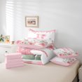 thumbnail image 6 of jejeloiu Personalized Letter H Bedding Comforter Set 7 Pieces,Bow Knot Monogrammed Full Bedding Set,Rustic Flower Floral Fitted Sheet Flat Sheet For Children,Ultra Soft Bedroom Decor Reversible, 6 of 8