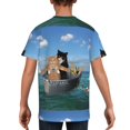thumbnail image 5 of Wukai Two Brave Cats Are Floating On The Sea Iceberg Youth Unisex Short Sleeve T-Shirt for Boys, Girls, Teens, and Kids-Large, 5 of 7