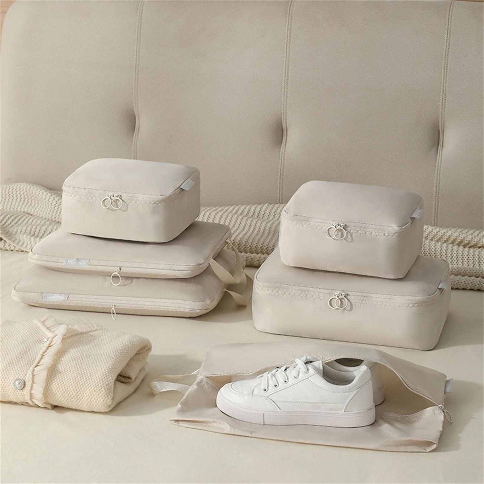 6Pcs Travel Organizers Set For Luggage Essential Packing Cubes Set Sturdy Luggage Organization Bag for Family Trip