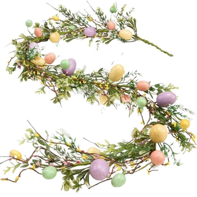zhangmingg Easter Egg Vine Floral Spring Home with Greenery for Holiday Party Celebration