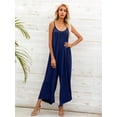 thumbnail image 4 of CALIPESSA Summer Solid Wide Leg Cami Women Casual Jumpsuits And Rompers, 4 of 5