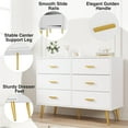 thumbnail image 5 of Kselythan 6 Drawer Dresser For Bedroom,Wide Modern Chest Of Drawers,Wooden Dresser TV Stand With Gold Handles,Closet Clothes Storage Organizer For Living Room Entryway Hallway, 5 of 7