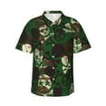 thumbnail image 1 of Balery Camouflage Skull Camisas hawaianas de manga corta para hombre, camisas playeras de corte holgado, camisas de vacaciones con botones,Medium, 1 of 7