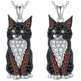 thumbnail image 2 of Joyeria de Cadenas de Gatos CatNeck10 2Pzas Maine Coon Negro Meta Cadena y Dije., 2 of 2
