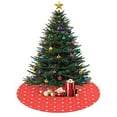thumbnail image 3 of 30 Inch Christmas Tree Skirt – Velvet Plush Tree Mat, Soft Thickened Polyester with Red Ties, Single-Sided Printing, Available in 30in/36in/48in, Perfect for Holiday Xmas Tree Decoration, 3 of 7