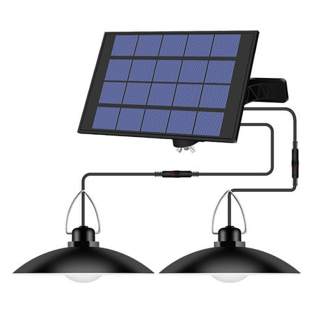 

Rosnek LED Solar Pendant Lights Outdoor Indoor 1/2/3/4 Head Hanging Solar Shed Light IP65 Waterproof Ceiling Lamp