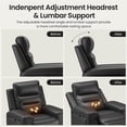 thumbnail image 4 of COLAMY Electric Power Recliner Chair with Triple Motor, Adjustable Power Headrest and Lumbar Support, Heavy Duty Home Theater Seating with LED, USB Type-C Ports, Storage, Black, 4 of 12