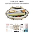 thumbnail image 4 of Tote Bag for Women - Paw Prints and Bones Shoulder Bag - Large Utility Work Duffle Bag with Zipper Handbag for Travel, Work, Sprots, 4 of 5