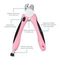 thumbnail image 3 of Flexzion Dog Cat Nail Clipper and Trimmer, Pet Toe Claw Scissor Grooming Tool with Stainless Steel Blades File Easy Grip Handle Safety Guard Avoid Overcutting for Small Medium Large Breed Puppy, Pink, 3 of 7