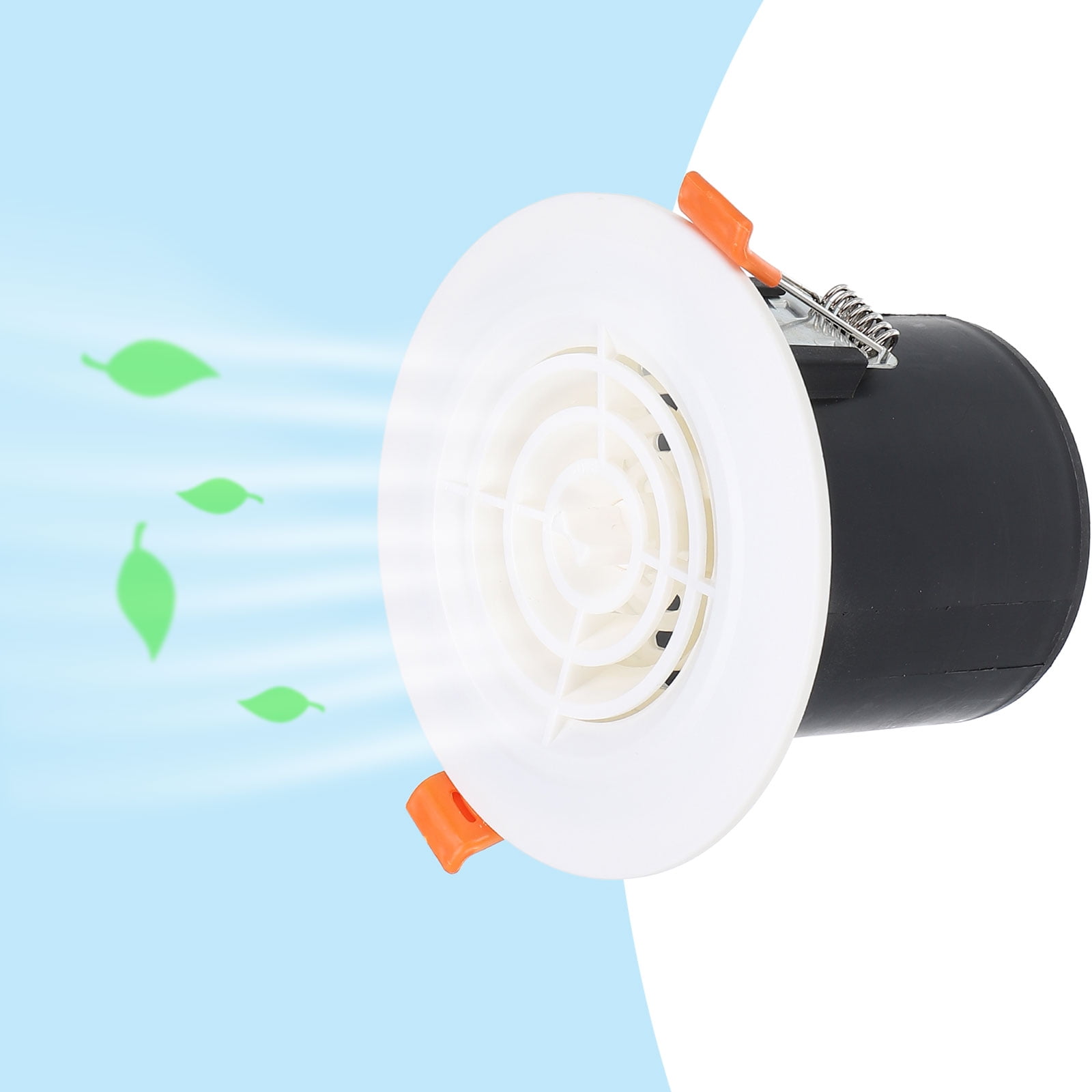 Uxcell 3 Inch Round Air Vent Spring Loaded, 2pcs ABS Adjustable Air Diffuser with Louver Grille for Home Office, White