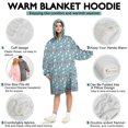 thumbnail image 5 of Wearable Oversized Blanket,Light Blue Christmas Snowman Pattern Wearable Blanket Hoodie for Adults,Cozy Hooded Blankets with Super Pockets,Super Warm Fuzzy Pullover for Women & Men, 5 of 6