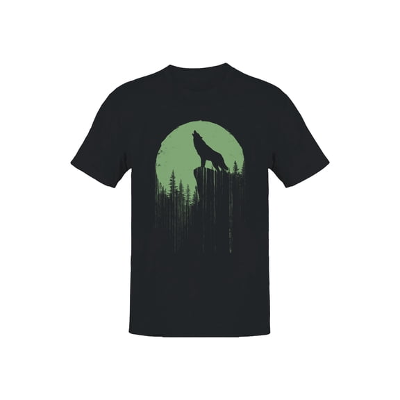 Moonlit Howling Wolf Silhouette Men's T-shirt