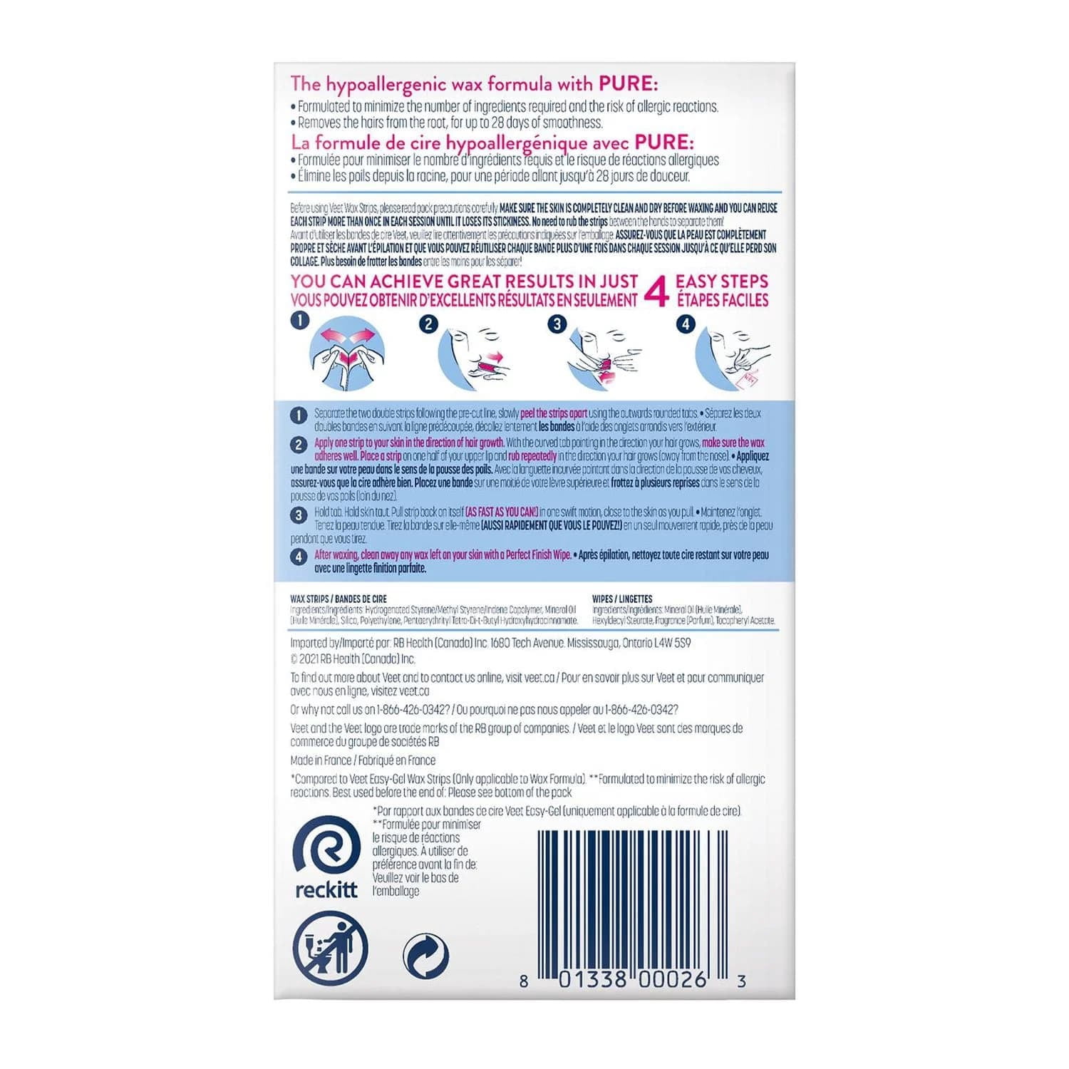 VEET® PURE Face Cold Wax Strips for Sensitive Skin