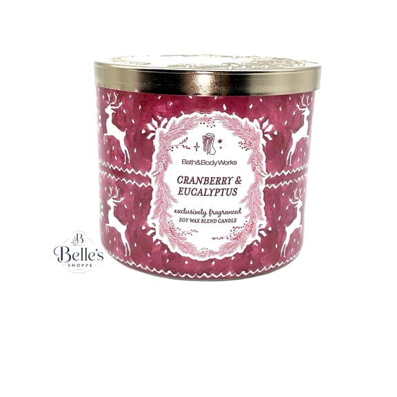 Bath & Body Works 3-Wick Candle Cranberry   Eucalyptus 14.5oz