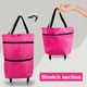 thumbnail image 4 of Carro De La Compra Bolsas de comestibles con ruedas Oxford de fácil instalación para viaje de campamento (rojo rosa), 4 of 7