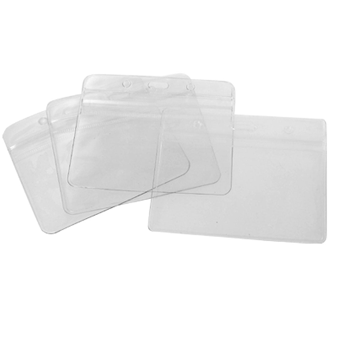 Unique Bargains Unique Bargains 4 Pcs Horizontal Transparent Clear Soft Plastic Card Holder