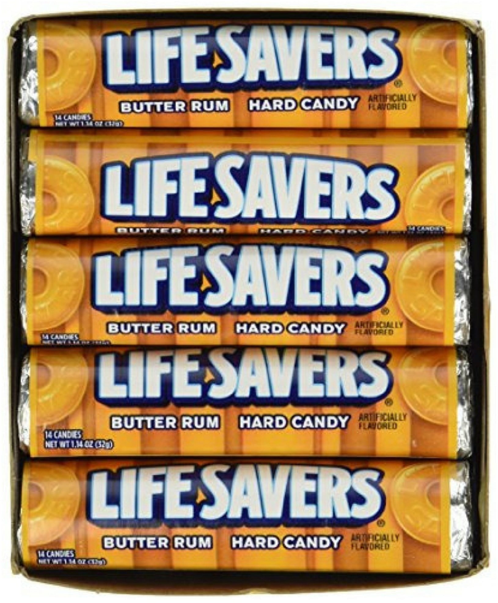 4 Pack Lifesavers Butter Rum Candy 20 pack (14 ct per pack)