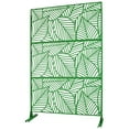 thumbnail image 3 of Outdoor & Indoor Privacy Screen Metal Privacy Screen 76" H×48" W, Freestanding Decorative Privacy Screen For Deck Balcony Patio, Privacy Fence Panels For Outside Lawn Garden Ps111 Green Color, Light, 3 of 11