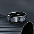 thumbnail image 2 of GENTLEMAN 8mm Black Tungsten Carbide Ring Black/Red/Green/Blue Carbon Fiber Inlay Polished Finish Edges Comfort Fit, 2 of 13