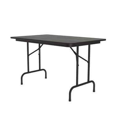 Correll Deluxe High Pressure Top Folding Table 30x48", RECTANGULAR NEW ENGLAND DRIFTWOOD BLACK