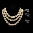 thumbnail image 5 of FEEL STYLE Cuban Link Chain Gold Bling Miami Cuban Necklace Diamond Chain for Men Women Iced-Out Hip Hop Jewelry(Gold,24), 5 of 7