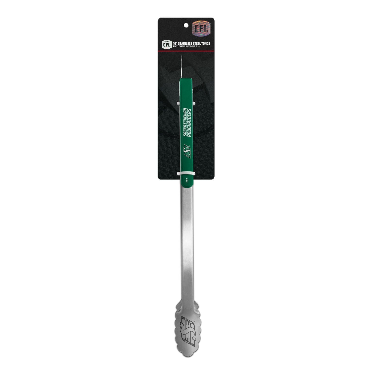 OFFICIALLY LICENSED CFL KITCHEN TONGS SASKATCHEWAN ROUGHRIDERS