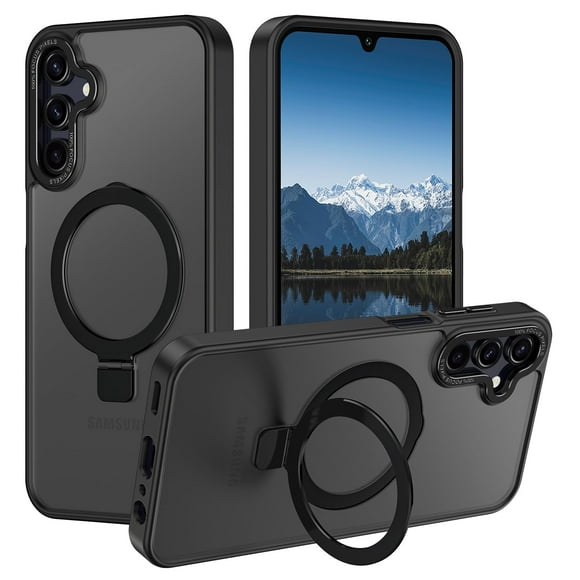 Casehas Funda para Samsung Galaxy A15 con soporte magnético a prueba de golpes, color negro