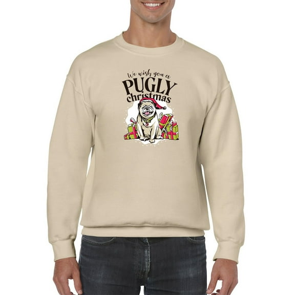 We Wish You A Pugly Christmas Men Sweatshirt, Male 5X-Large