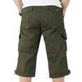 thumbnail image 3 of Mens 3/4 Long Length Elasticated Shorts Waist Cargo Combat Three Quarter Pants, 3 of 4