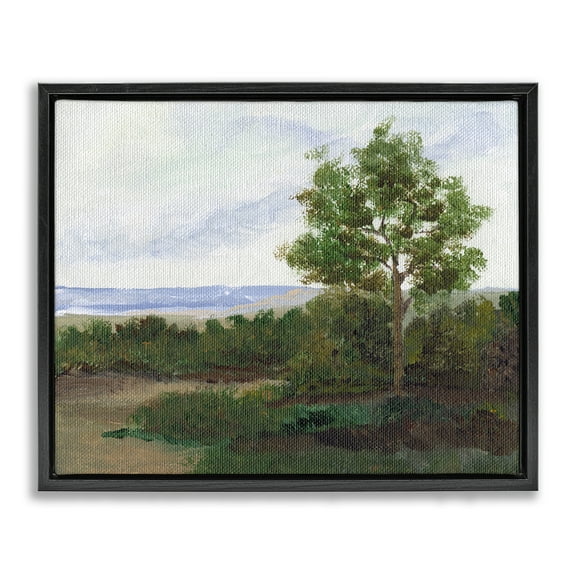 Stupell Industries Summer Evening Landscape Landscape & Nature Painting Black Floater Framed Canvas Art Print Wall Art, 21 x 17