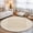 Beige, variant on Gray Round Living Room Rugs 3.3 ft, Boho Diamond Pattern Border Rustic Southwestern Washable Area Rug with Non-Slip Sturdy Edge Binding Round Front Door Mat Floor Carpet for Entryway