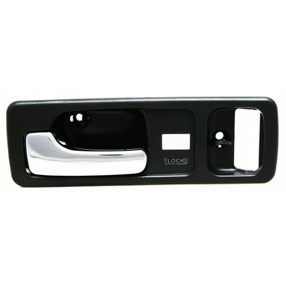 Interior Door Handle Compatible with 1990-1993 Honda Accord Front, Driver Side Coupe, USA Built Vehicle, With Power Door Locks Gray bezel with chrome lever
