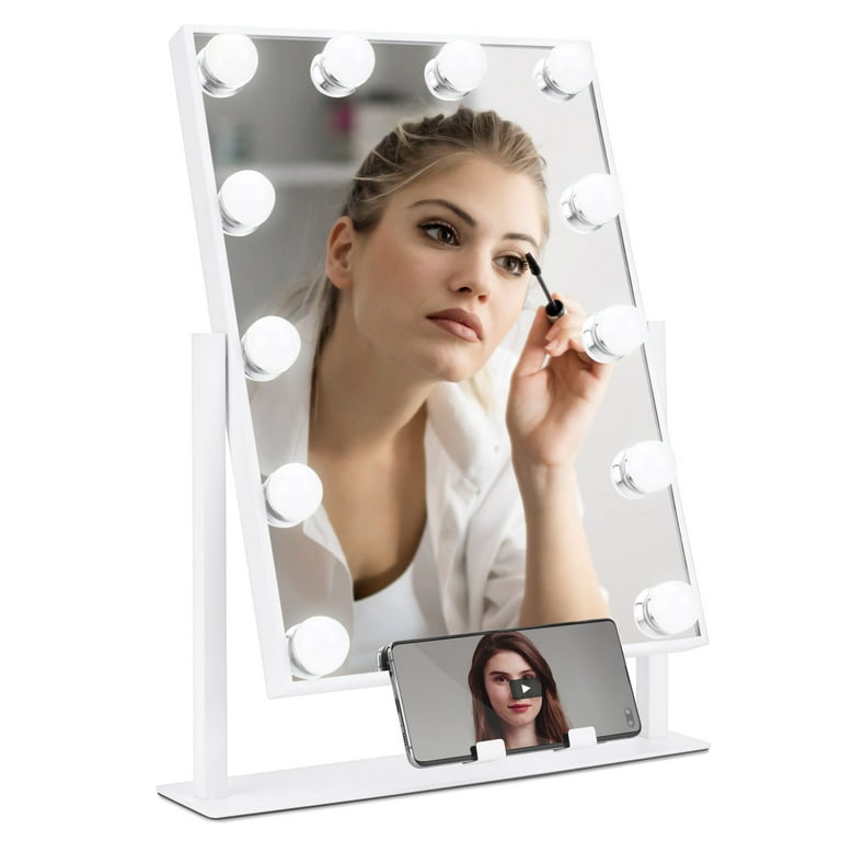 Best Choice Products Hollywood Makeup Vanity Mirror W Smart Touch Phone Holder 12 Led Adjustable Color Temp White Com Hollywood Makeup Vanity Mirror, Best Choice Products Hollywood Makeup Vanity Mirror