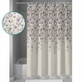 thumbnail image 4 of Flower Purple Shower Curtain, 72" x 72", Grey Cherry Blossoms Cotton Linen Background Waterproof Bathroom Curtain Washable Shower Curtain Set with 12 Hooks, 4 of 6