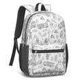 thumbnail image 2 of Fireman and Bucket White Pattern 17" School Backpacks for Teens,Waterproof Oxford Fabric,S-Shape Padded Straps for School,Travel,Hiking,Camping, 2 of 6