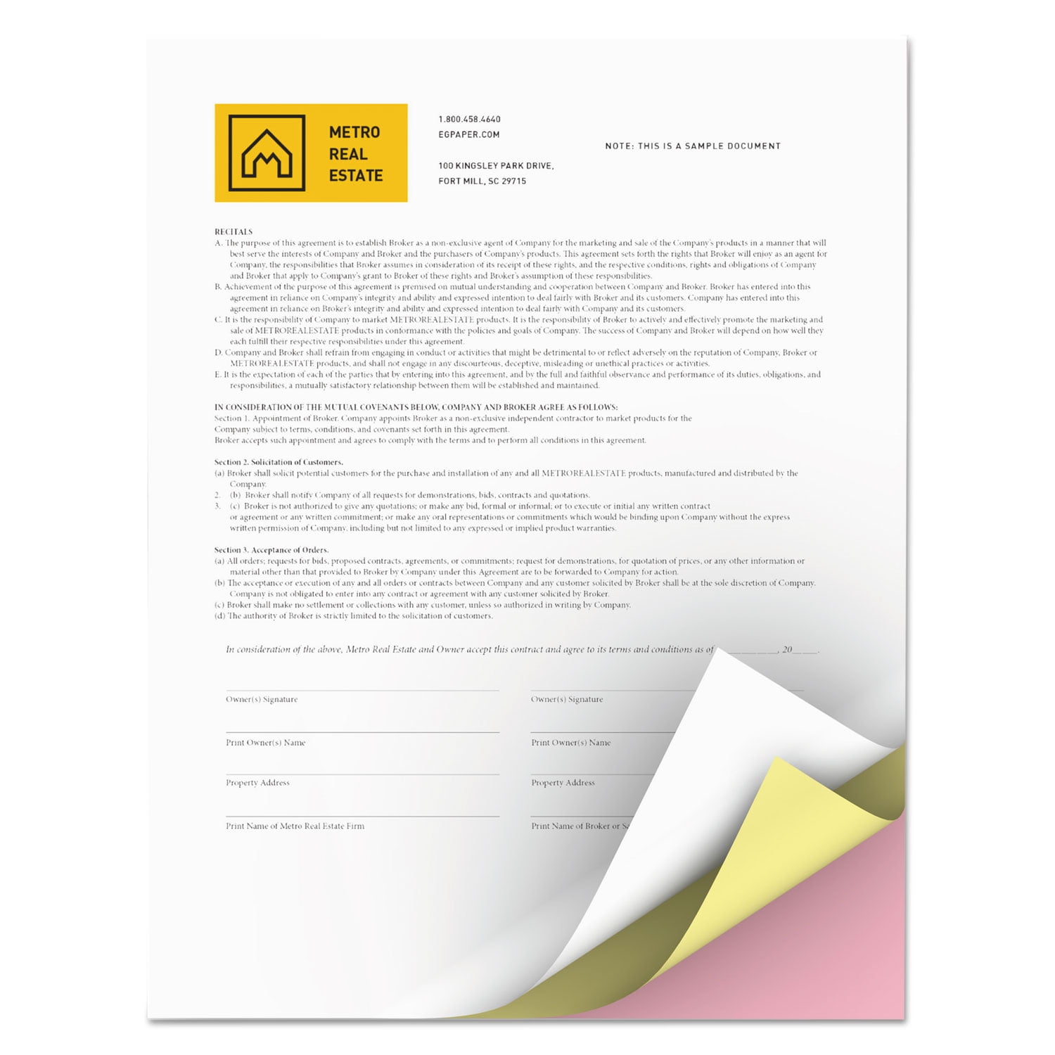 Xerox 3R12854 Carbonless Paper, 3-part Reverse, 8-1/2 X 11, Pink/canary/white, 1670 Sets
