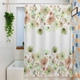 thumbnail image 3 of Spring Green Flowers Shower Curtain Set, Waterproof Shower Curtains for Bathroom, Watercolor Floral Botanical Washable Fabric Cloth Bath Curtain for Bathtub Decoration with Hooks 48x72 Inches, 3 of 9
