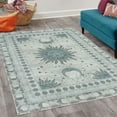 thumbnail image 2 of Sun and Moon Decorative Rug, Bohemian Occult Design of Crescent Solar Ornament Esoteric Stars, Quality Carpet for Bedroom Dorm and Living Room, 6 Sizes, Dark Sea, by Ambesonne, 2 of 4