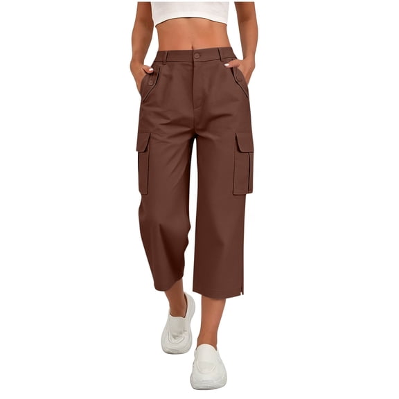 Cekizud Capri Pants for Women Lightweight Quick Dry Casual Outdoor Hiking Cargo Capris,Sizes S-2XL
