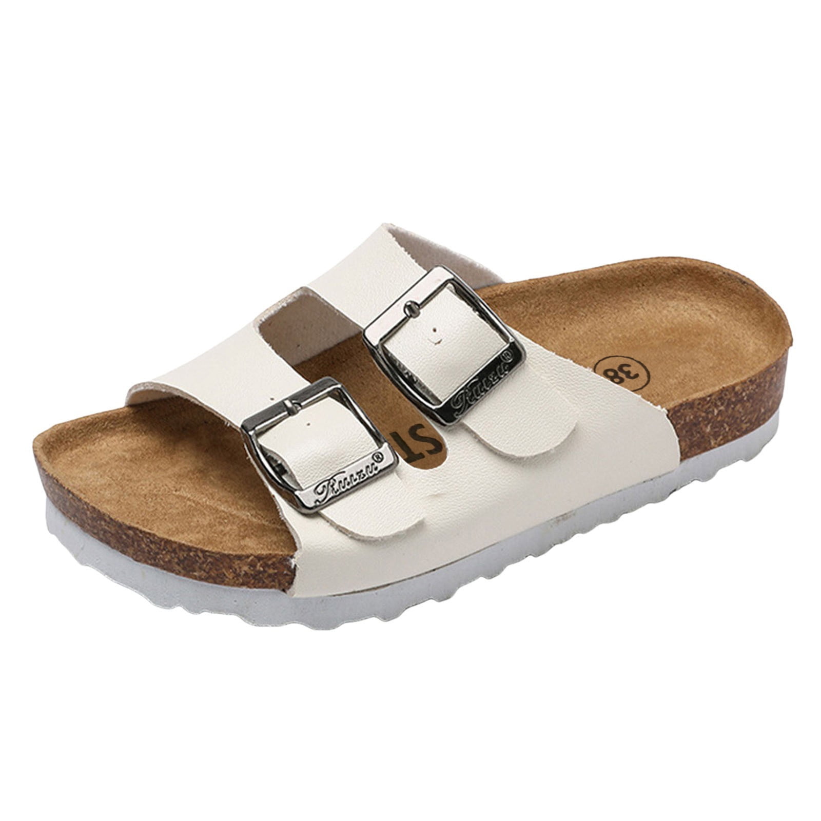 Toddler Shoes Girls Size 6 Toddler Kids Sandals Boys Girls Cork Footbed Sandals with Adjustable Buckle Casual Slides Open Toes Flat Girls Closed Toe Sandals Size 3 Big Kids
