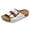 White, variant on Kids Boys Girls Cork Footbed Platform Sandals Toddler Fashion Two Buckle Slide Summer Sandals with Arch Support White 5.5 Big Kids