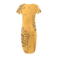 thumbnail image 4 of Offres des Fêtes Iumwxz Robe à Manches Courtes Col Rond pour Femmes Tunique Décontractée Robes Maxi Amples Robes Graphiques Florales Robes Décontractées pour Femmes Robe Délicieuse pour Costume, 4 of 6