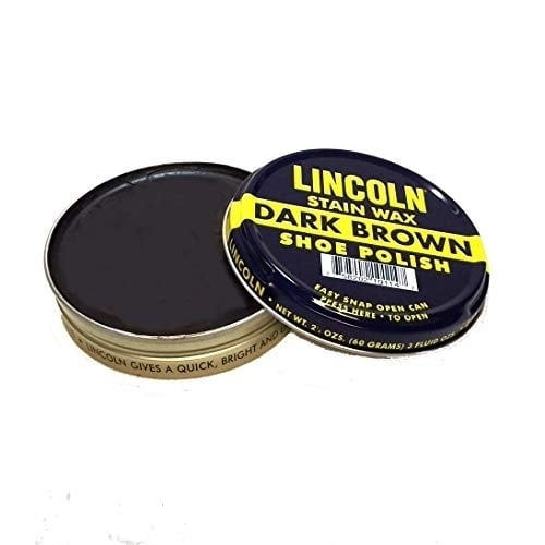 Lincoln Shoe Wax Polish 3 Fl Oz (Dark Brown)