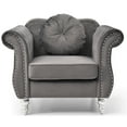 thumbnail image 4 of Glory Furniture Hollywood Velvet Chair in Dark Gray, 4 of 6